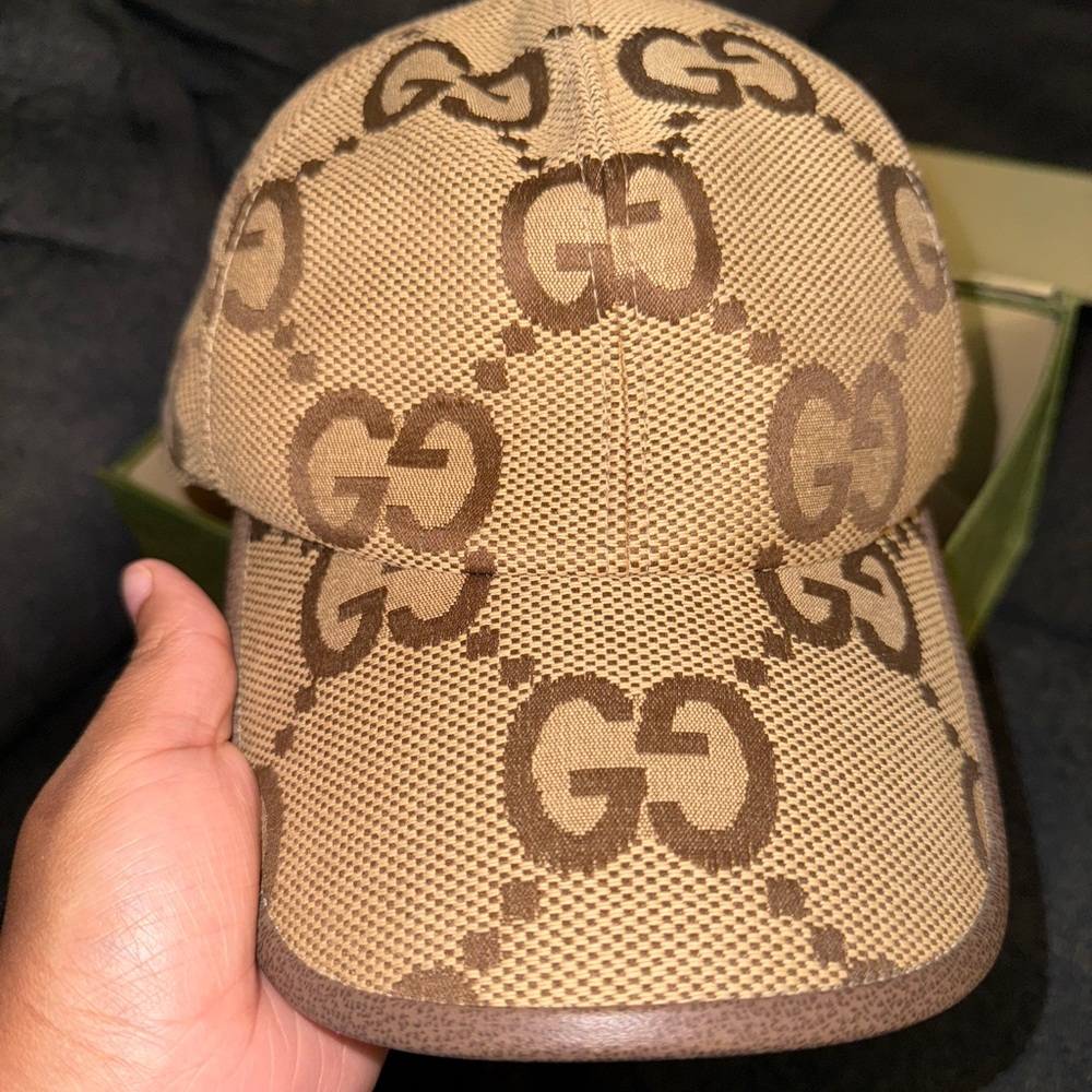 Gucci Tan and Brown Monogram Cap